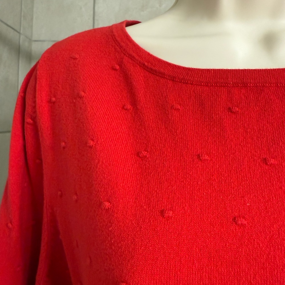 EUC Ann Taylor Factory cotton blend 3/4 length sleeve red sweater, size XL